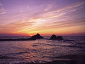夕日の海岸