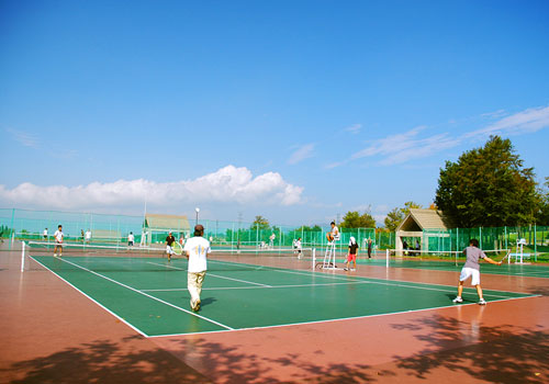 ニュー・グリーンピア津南の私有テニスコート