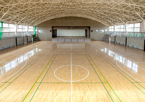 千葉県銚子スポーツタウンの私有体育館メインアリーナ